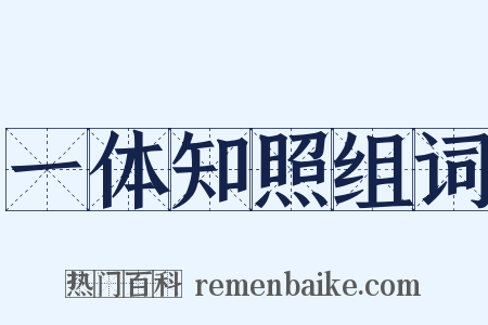 一体知照组词是什么意思的图片